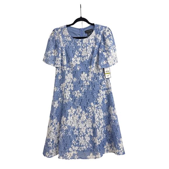 Jessica Howard Dresses & Skirts - NWT Jessica Howard Floral Feminine Romantic Lace Spring Blue White Dress 14 P